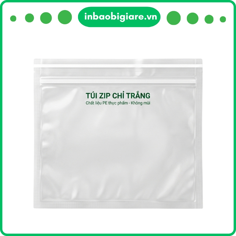 Túi Zipper Chỉ Trắng