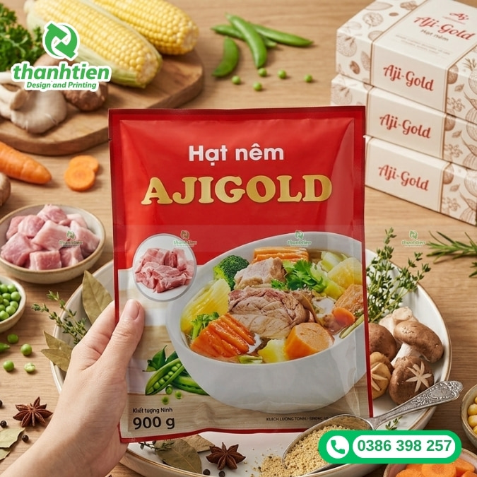 bao b&igrave; đựng hạt n&ecirc;m in ấn đẹp