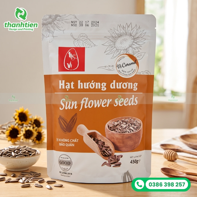 t&uacute;i zip đựng hạt hướng dương