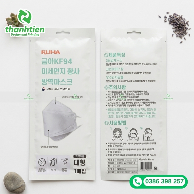 bao b&igrave; đựng khẩu trang in ấn đẹp