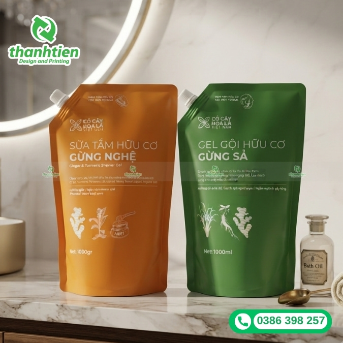 bao b&igrave; đựng sữa tắm cao cấp