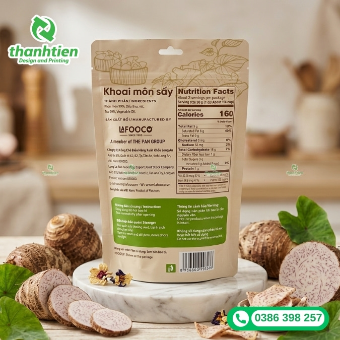 bao b&igrave; khoai m&ocirc;n sấy gi&aacute; sỉ