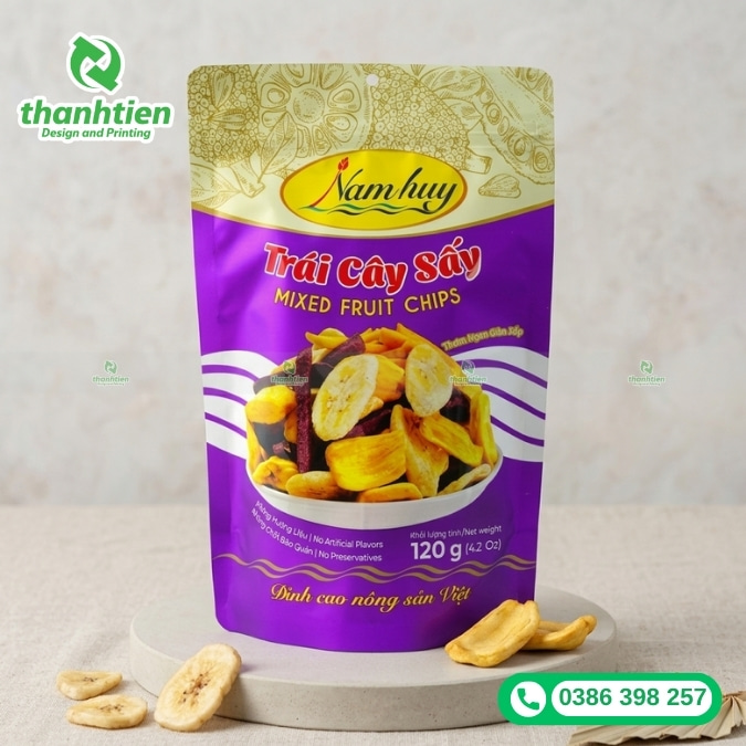 in bao b&igrave; đựng tr&aacute;i c&acirc;y sấy theo y&ecirc;u cầu