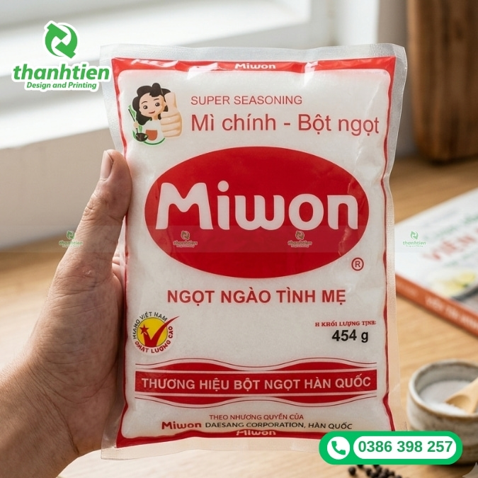 mẫu bao b&igrave; đựng bột ngọt in ấn đẹp