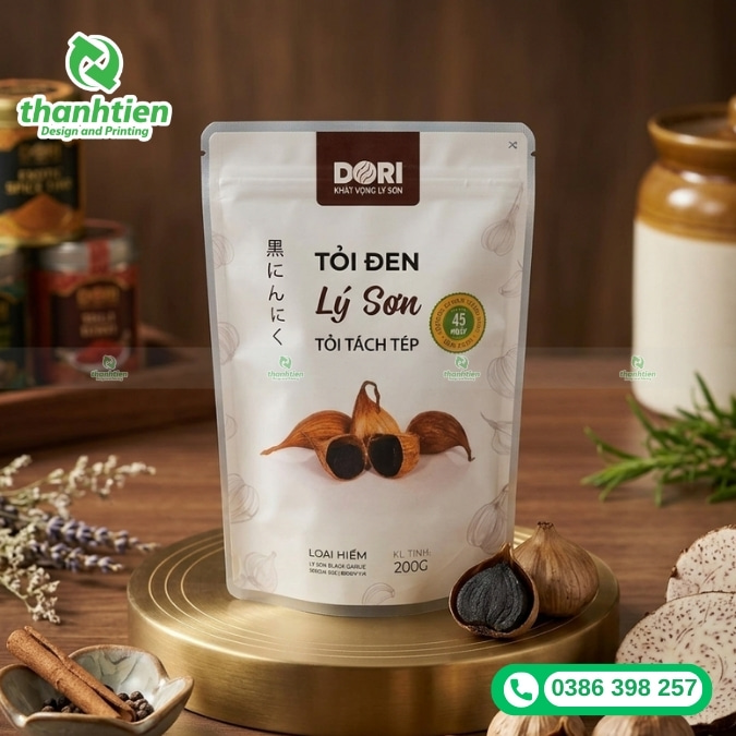 mẫu bao b&igrave; đựng tỏi đen đẹp