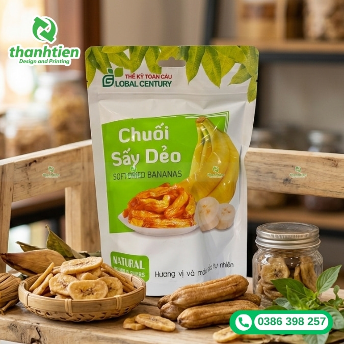 mau bao b&igrave; chuối sấy gi&aacute; rẻ, chất lượng