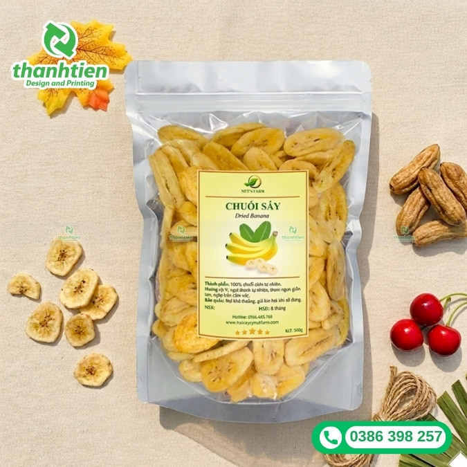 t&uacute;i zip đựng chuối sấy