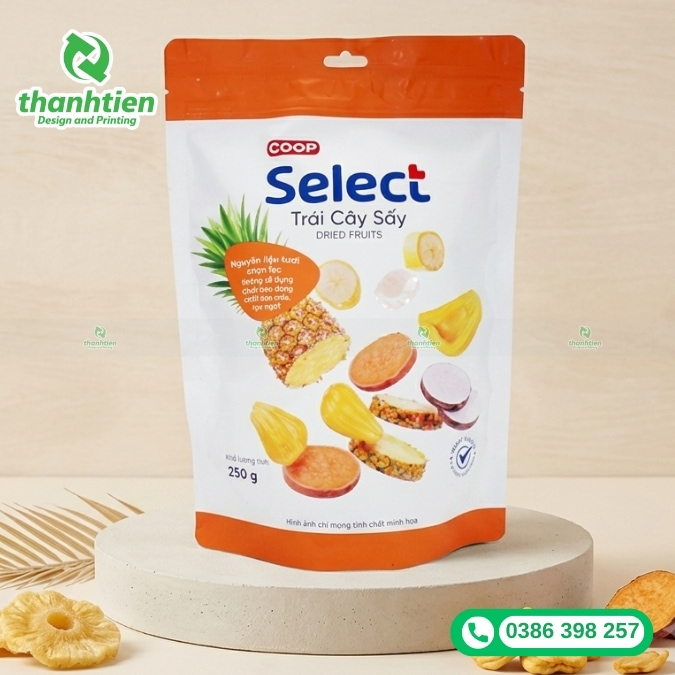 t&uacute;i zip đựng tr&aacute;i c&acirc;y sấy